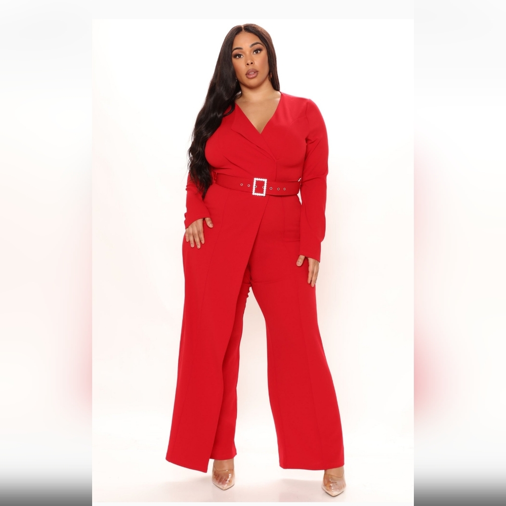 Fashion Nova Red One Piece Dressy Outfit
